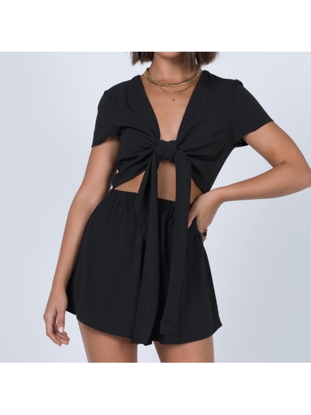 Princess Polly Pure Rhythm Playsuit Black  Size 8 NWOT